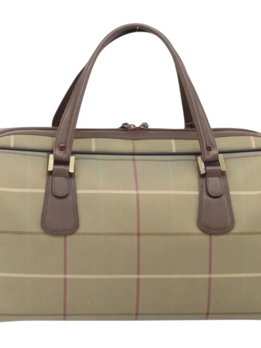 Burberrys Nova Check Boston Bag Canvas Beige Gold - Picture 3 of 16